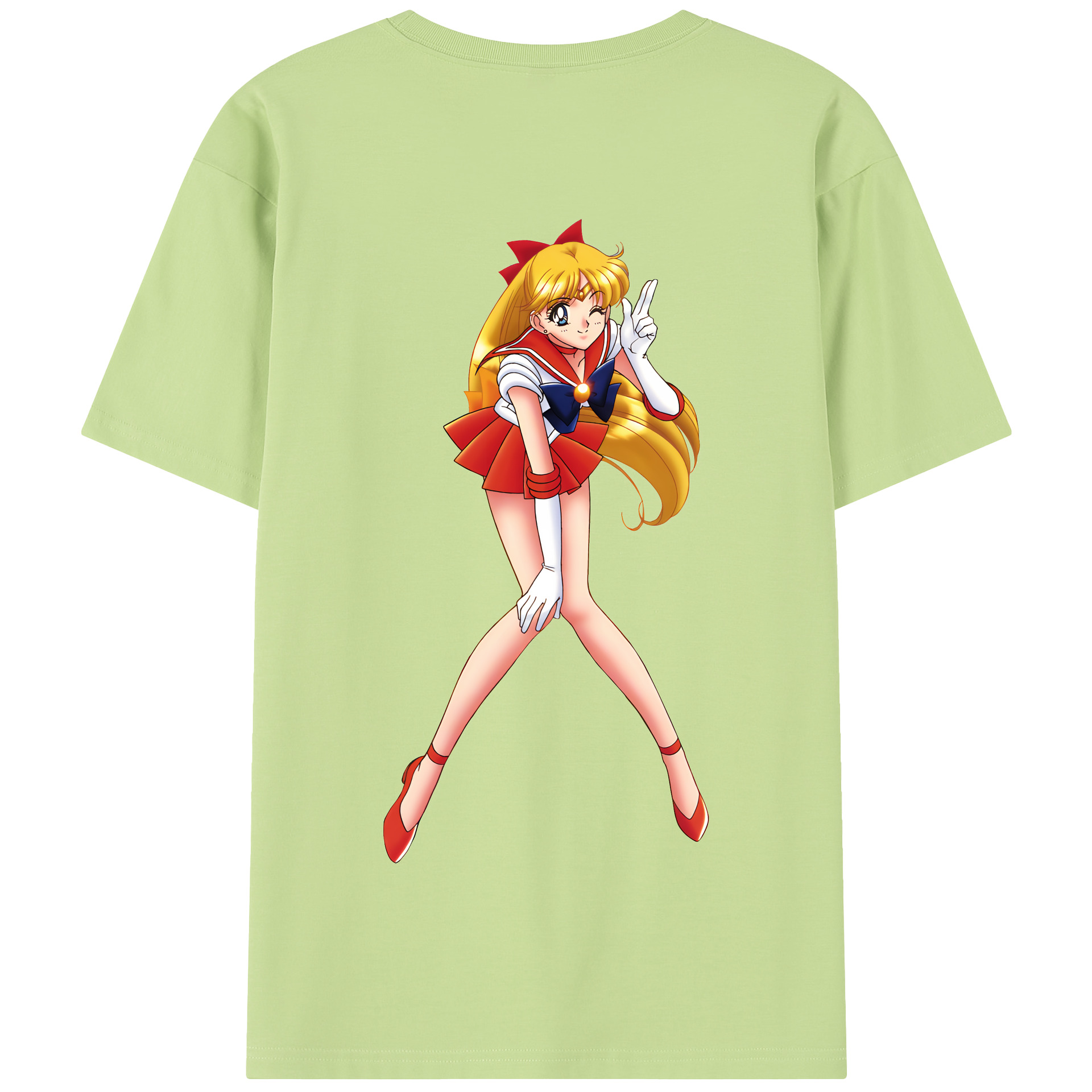 （画像用） 美少女戦士セーラームーン 愛野 美奈子 あいの みなこ Sailor Moon Aino Minako 綿100％半袖Tシャツ（背面プリント）
